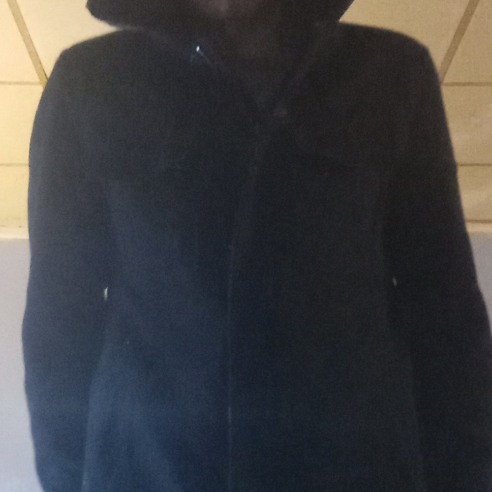 Vince Camuto sherpa trim wool field jacket men's size small black